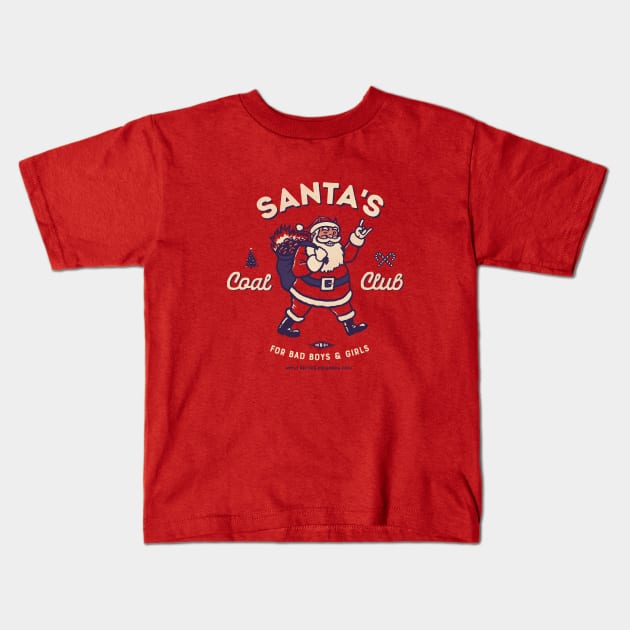 Santa's Coal Club Kids T-Shirt by victorcalahan